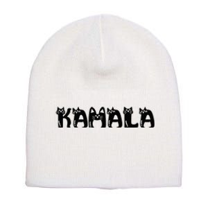 Kamala Harris Cat Lettering Positive Funny 2024 Short Acrylic Beanie