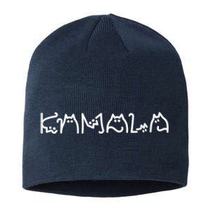 Kamala Harris Cat Lettering Positive Funny Sustainable Beanie