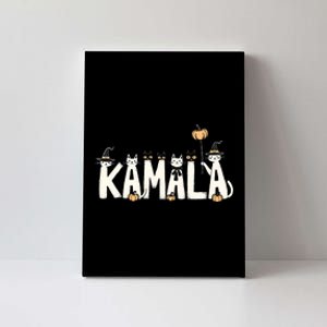 Kamala Halloween Cat Lover Witch Name Design Canvas