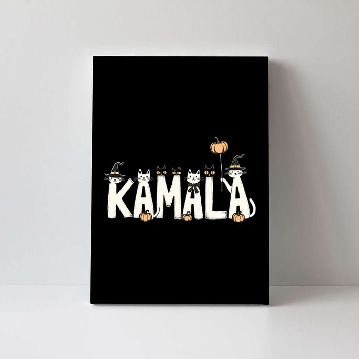 Kamala Halloween Cat Lover Witch Name Design Canvas