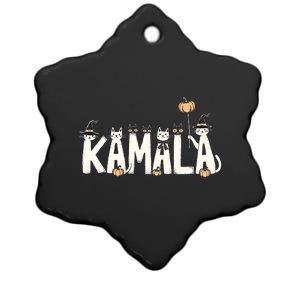 Kamala Halloween Cat Lover Witch Name Design Ceramic Star Ornament