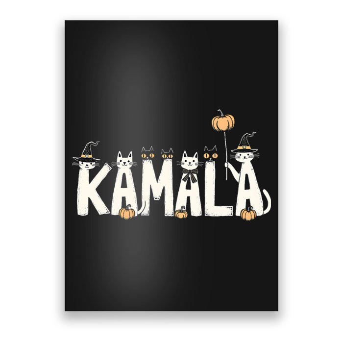 Kamala Halloween Cat Lover Witch Name Design Poster