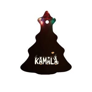 Kamala Halloween Cat Lover Witch Name Design Ceramic Tree Ornament