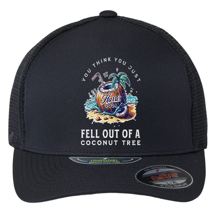 Kamala Harris Coconut Tree Harris For President Election Flexfit Unipanel Trucker Cap