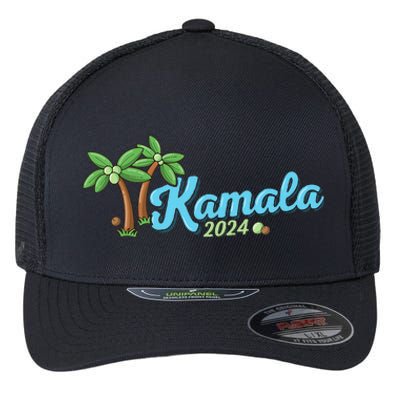 Kamala Harris Coconut Tree 2024 Democrat For President Flexfit Unipanel Trucker Cap