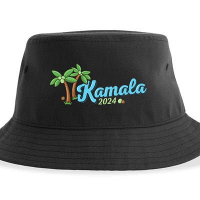 Kamala Harris Coconut Tree 2024 Democrat For President Sustainable Bucket Hat