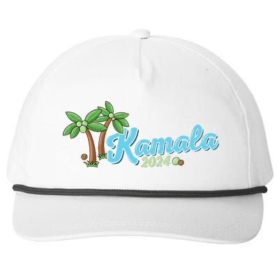 Kamala Harris Coconut Tree 2024 Democrat For President Snapback Five-Panel Rope Hat