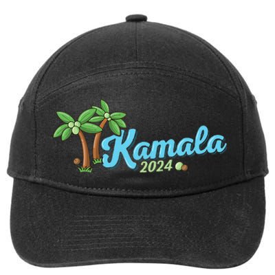 Kamala Harris Coconut Tree 2024 Democrat For President 7-Panel Snapback Hat