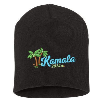 Kamala Harris Coconut Tree 2024 Democrat For President Short Acrylic Beanie