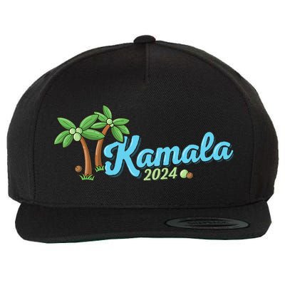 Kamala Harris Coconut Tree 2024 Democrat For President Wool Snapback Cap