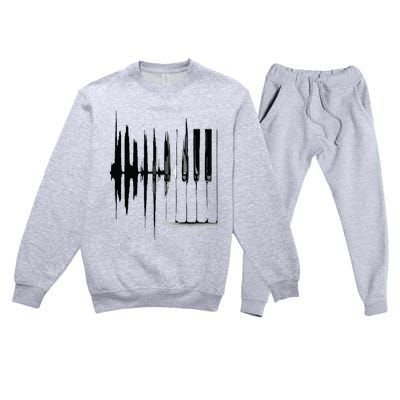 Keyboard Heartbeat Cool Piano And Organ Player Novelty Item Premium Crewneck Sweatsuit Set