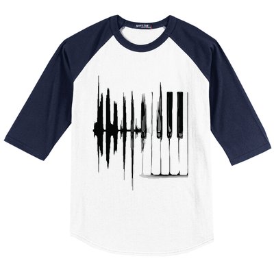 Keyboard Heartbeat Cool Piano And Organ Player Novelty Item Baseball Sleeve Shirt