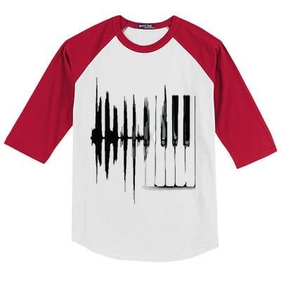 Keyboard Heartbeat Cool Piano And Organ Player Novelty Item Kids Colorblock Raglan Jersey