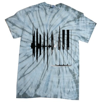 Keyboard Heartbeat Cool Piano And Organ Player Novelty Item Tie-Dye T-Shirt