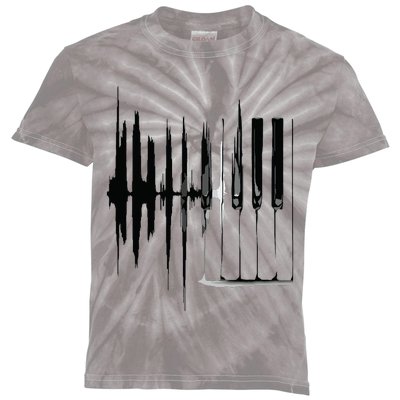 Keyboard Heartbeat Cool Piano And Organ Player Novelty Item Kids Tie-Dye T-Shirt