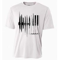 Keyboard Heartbeat Cool Piano And Organ Player Novelty Item Cooling Performance Crew T-Shirt