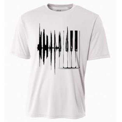 Keyboard Heartbeat Cool Piano And Organ Player Novelty Item Cooling Performance Crew T-Shirt