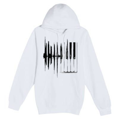 Keyboard Heartbeat Cool Piano And Organ Player Novelty Item Premium Pullover Hoodie