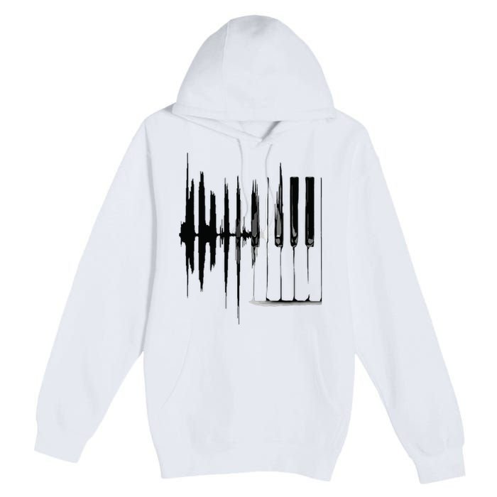 Keyboard Heartbeat Cool Piano And Organ Player Novelty Item Premium Pullover Hoodie