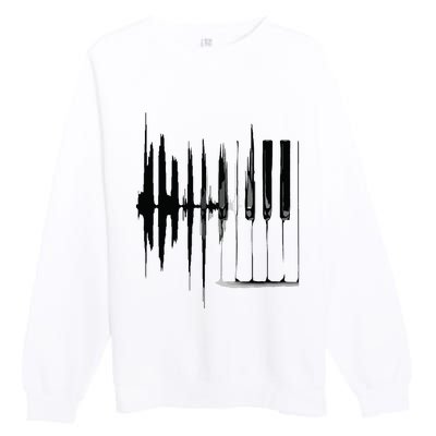 Keyboard Heartbeat Cool Piano And Organ Player Novelty Item Premium Crewneck Sweatshirt