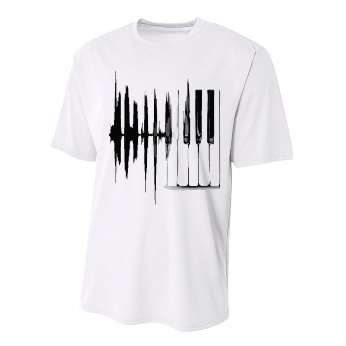 Keyboard Heartbeat Cool Piano And Organ Player Novelty Item Performance Sprint T-Shirt