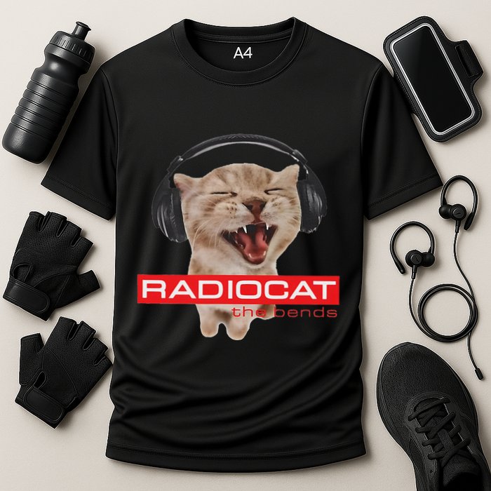Kitten Headphones Cat Tech House Music Funny Cat Lover Cooling Performance Crew T-Shirt