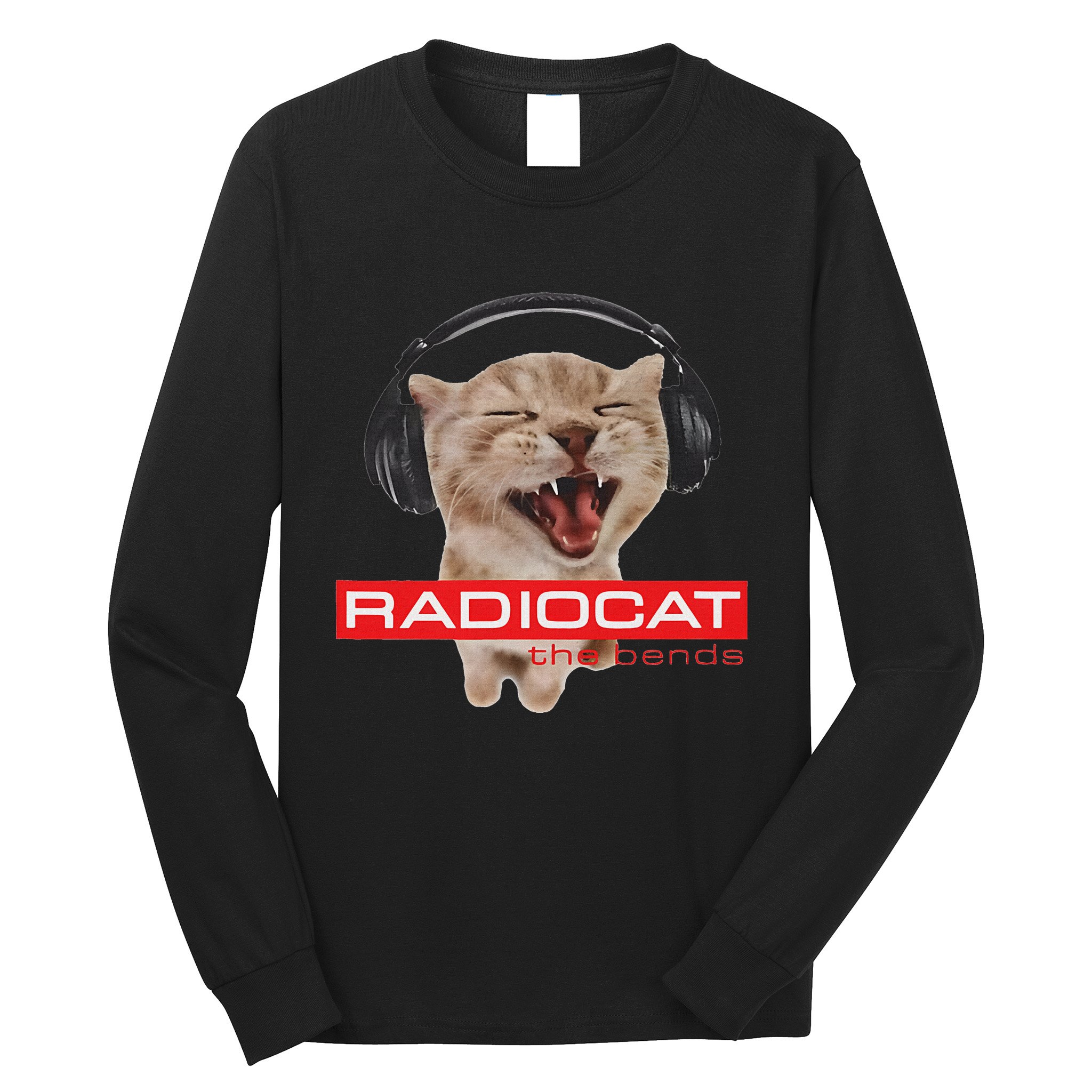 Kitten Headphones Cat Tech House Music Funny Cat Lover Long Sleeve Shirt