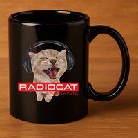 Kitten Headphones Cat Tech House Music Funny Cat Lover 11oz C Handle Ceramic Mug