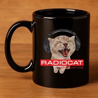 Kitten Headphones Cat Tech House Music Funny Cat Lover 11oz C Handle Ceramic Mug