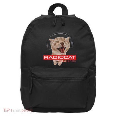 Kitten Headphones Cat Tech House Music Funny Cat Lover 16 in Basic Backpack