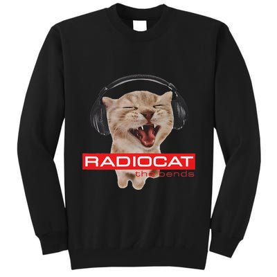 Kitten Headphones Cat Tech House Music Funny Cat Lover Tall Sweatshirt
