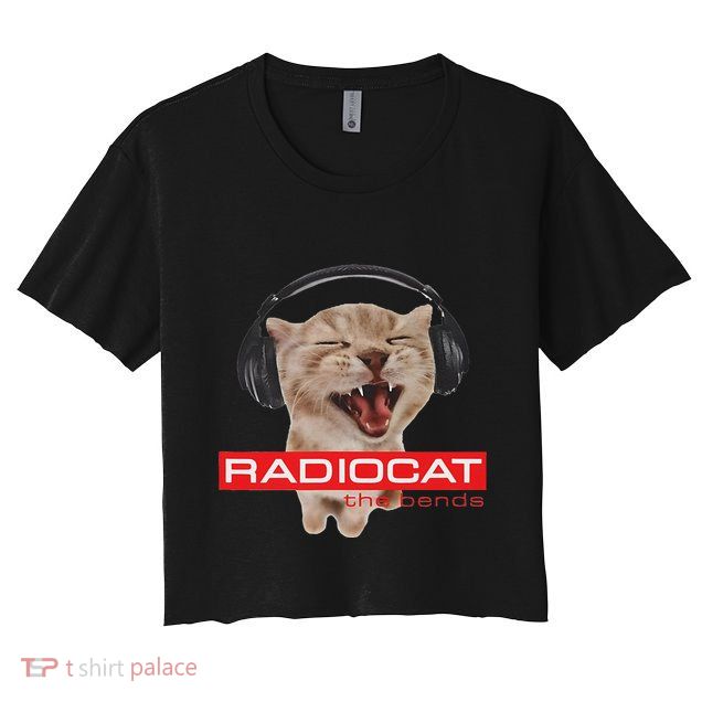Kitten Headphones Cat Tech House Music Funny Cat Lover Crop Top