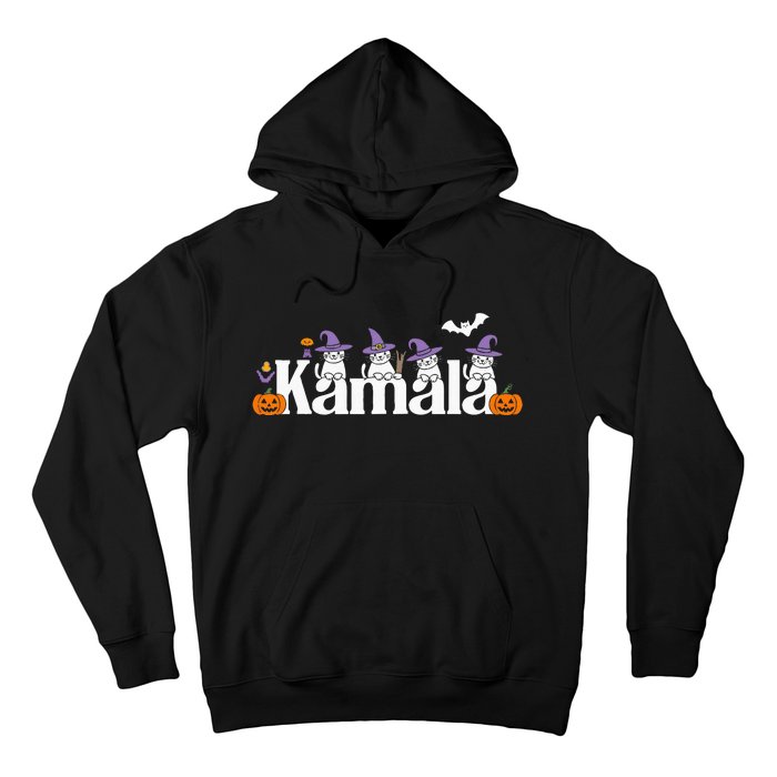 Kamala Harris Cat Lettering Funny Halloween Kamala Cat Hoodie