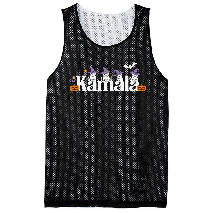 Kamala Harris Cat Lettering Funny Halloween Kamala Cat Mesh Reversible Basketball Jersey Tank