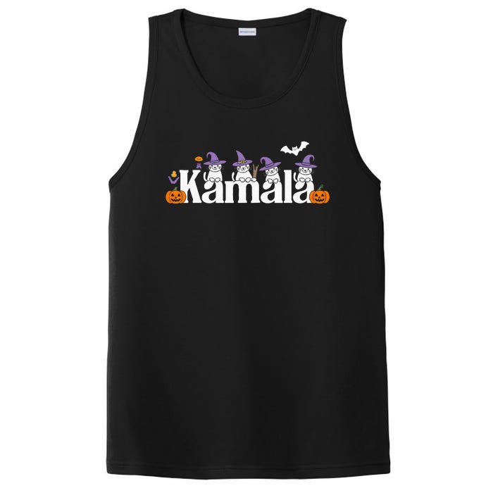 Kamala Harris Cat Lettering Funny Halloween Kamala Cat PosiCharge Competitor Tank