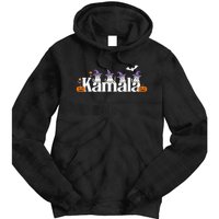 Kamala Harris Cat Lettering Funny Halloween Kamala Cat Tie Dye Hoodie