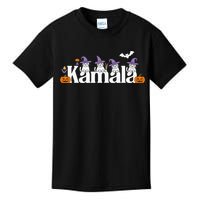 Kamala Harris Cat Lettering Funny Halloween Kamala Cat Kids T-Shirt