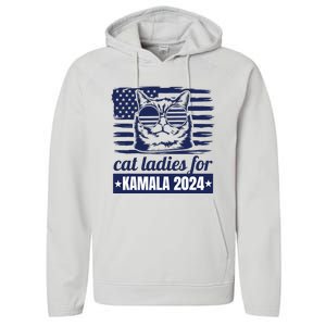 Kamala Harris Cat Lady 2024 Feminine Women Voting Funny Performance Fleece Hoodie