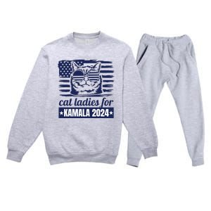 Kamala Harris Cat Lady 2024 Feminine Women Voting Funny Premium Crewneck Sweatsuit Set