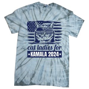 Kamala Harris Cat Lady 2024 Feminine Women Voting Funny Tie-Dye T-Shirt