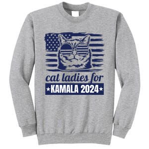 Kamala Harris Cat Lady 2024 Feminine Women Voting Funny Tall Sweatshirt