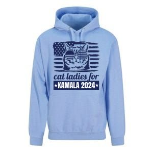 Kamala Harris Cat Lady 2024 Feminine Women Voting Funny Unisex Surf Hoodie