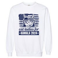 Kamala Harris Cat Lady 2024 Feminine Women Voting Funny Garment-Dyed Sweatshirt