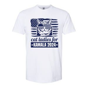 Kamala Harris Cat Lady 2024 Feminine Women Voting Funny Softstyle CVC T-Shirt