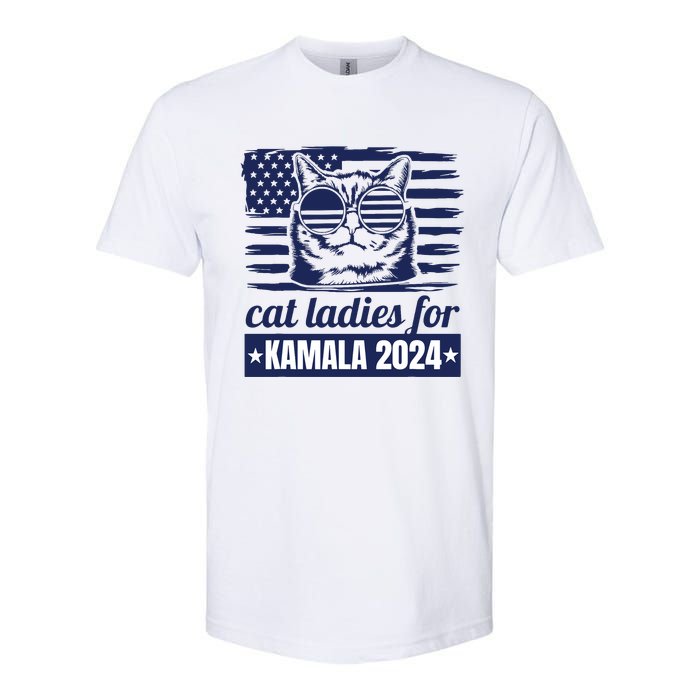 Kamala Harris Cat Lady 2024 Feminine Women Voting Funny Softstyle CVC T-Shirt