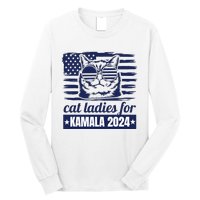 Kamala Harris Cat Lady 2024 Feminine Women Voting Funny Long Sleeve Shirt