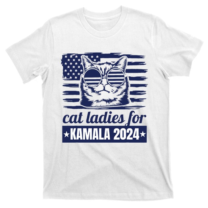 Kamala Harris Cat Lady 2024 Feminine Women Voting Funny T-Shirt