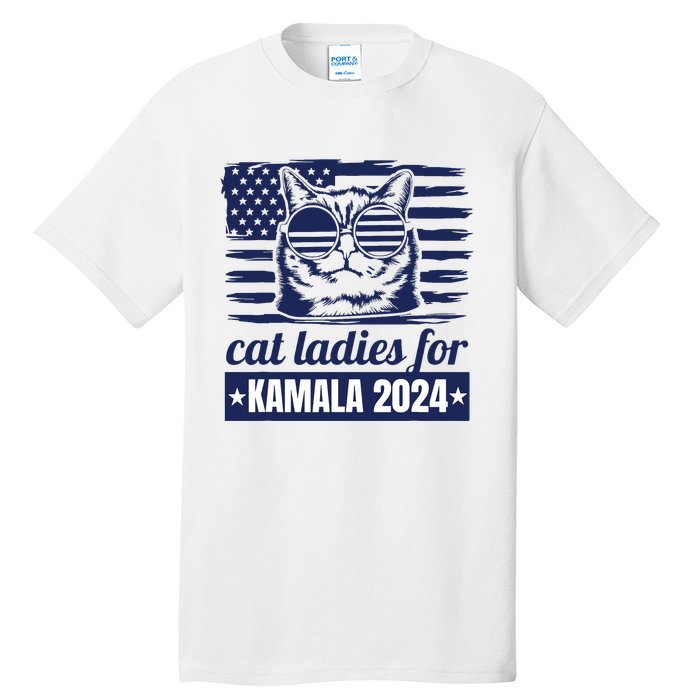 Kamala Harris Cat Lady 2024 Feminine Women Voting Funny Tall T-Shirt