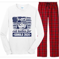 Kamala Harris Cat Lady 2024 Feminine Women Voting Funny Long Sleeve Pajama Set