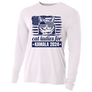 Kamala Harris Cat Lady 2024 Feminine Women Voting Funny Cooling Performance Long Sleeve Crew